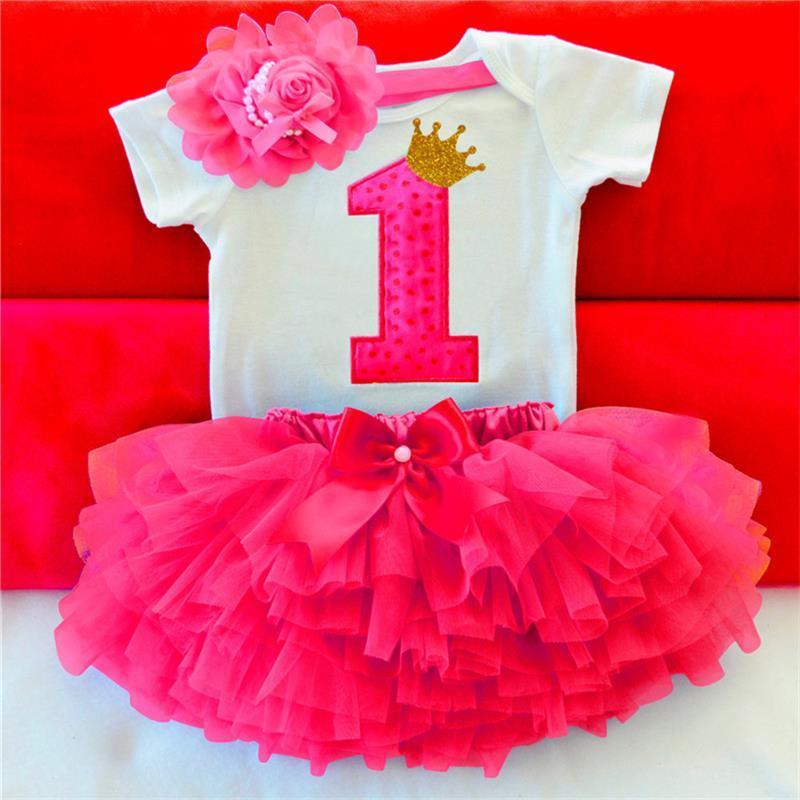 New 1st Birthday Tutu Baby Infant Christening Cake Dresses for Party Kids 1 Year Baby Girl For Birthday Party