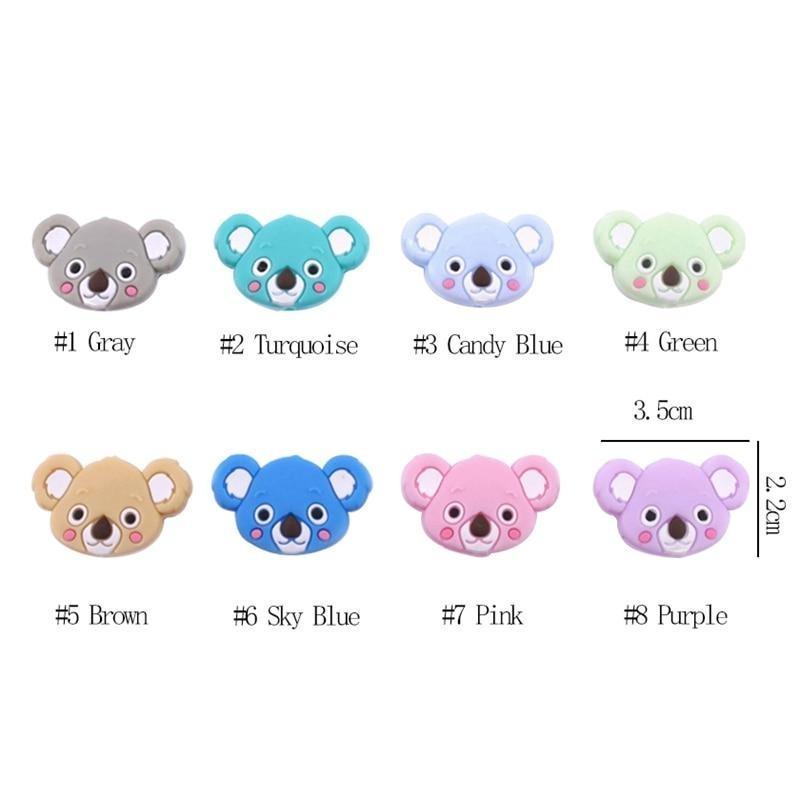 5PCS/SET Silicone Animal Beads BPA Free Baby Teething Beads Toy For Pacifier Clips New Born Silicone Rodent Tiny Rod Baby Teether For Baby Kids