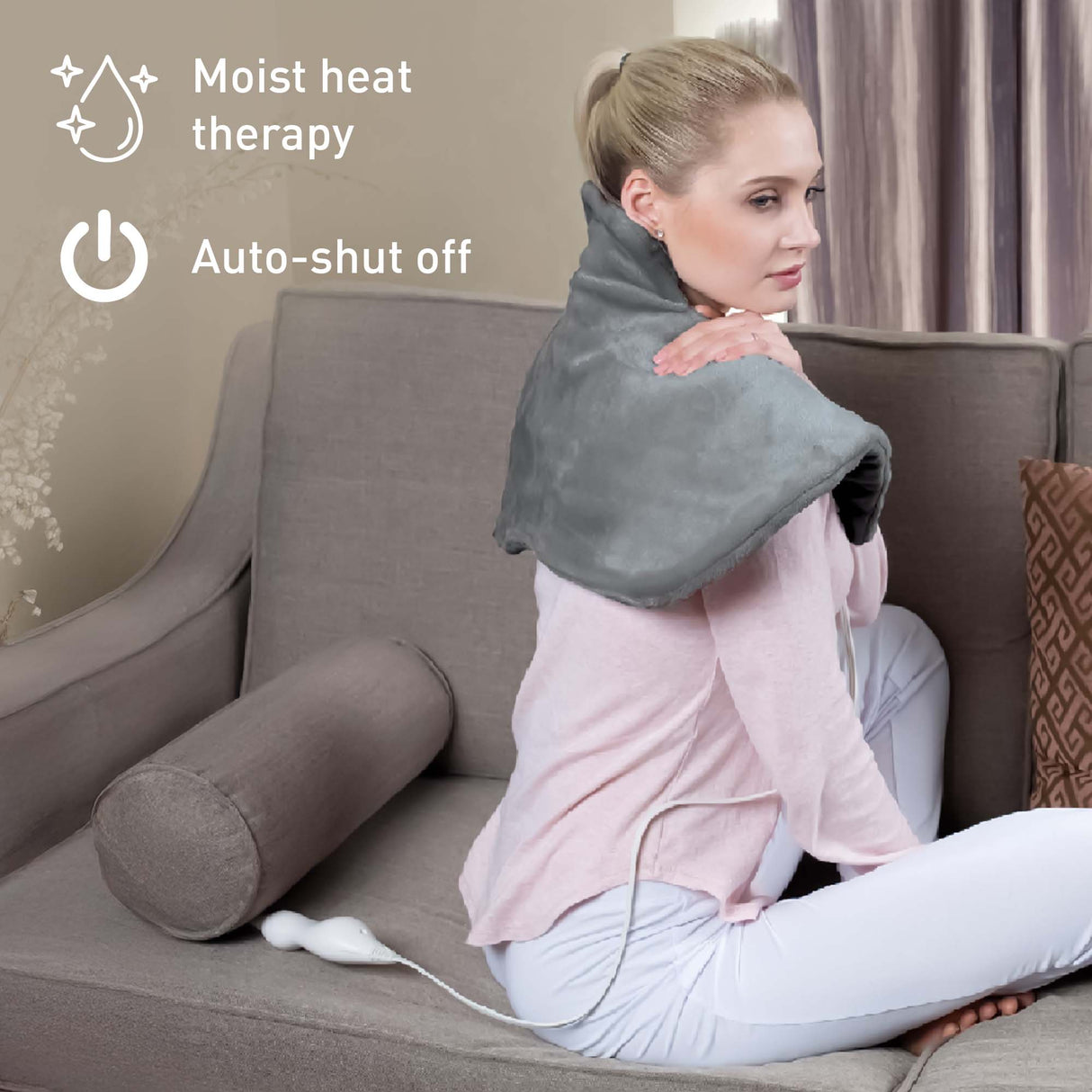 Ultimate Cozy Comfort & Relaxation Bundle – Heated Blanket, Neck & Shoulder Heating Pad, and Massaging Wrap by Pursonic