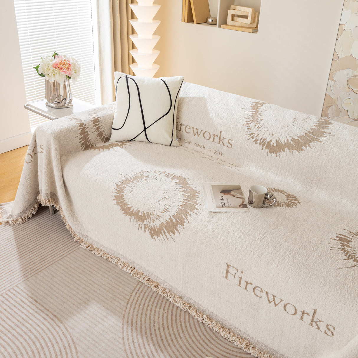 Fireworks Reversible Couch Cover Blankets Furniture Covers Washable Sectional Couch Covers