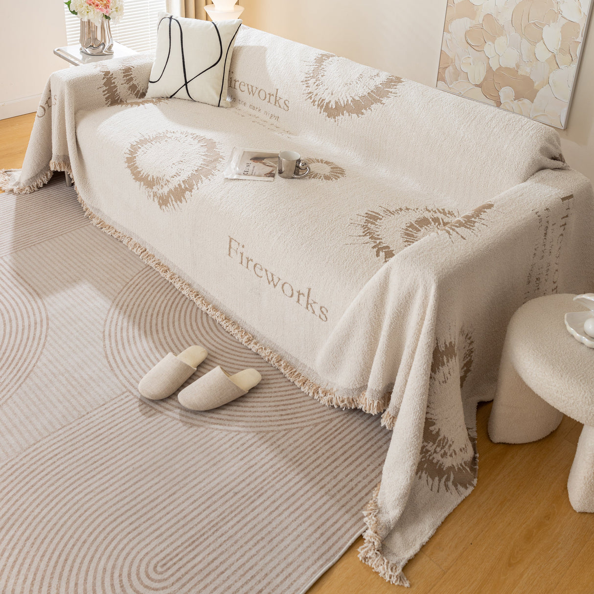 Fireworks Reversible Couch Cover Blankets Furniture Covers Washable Sectional Couch Covers