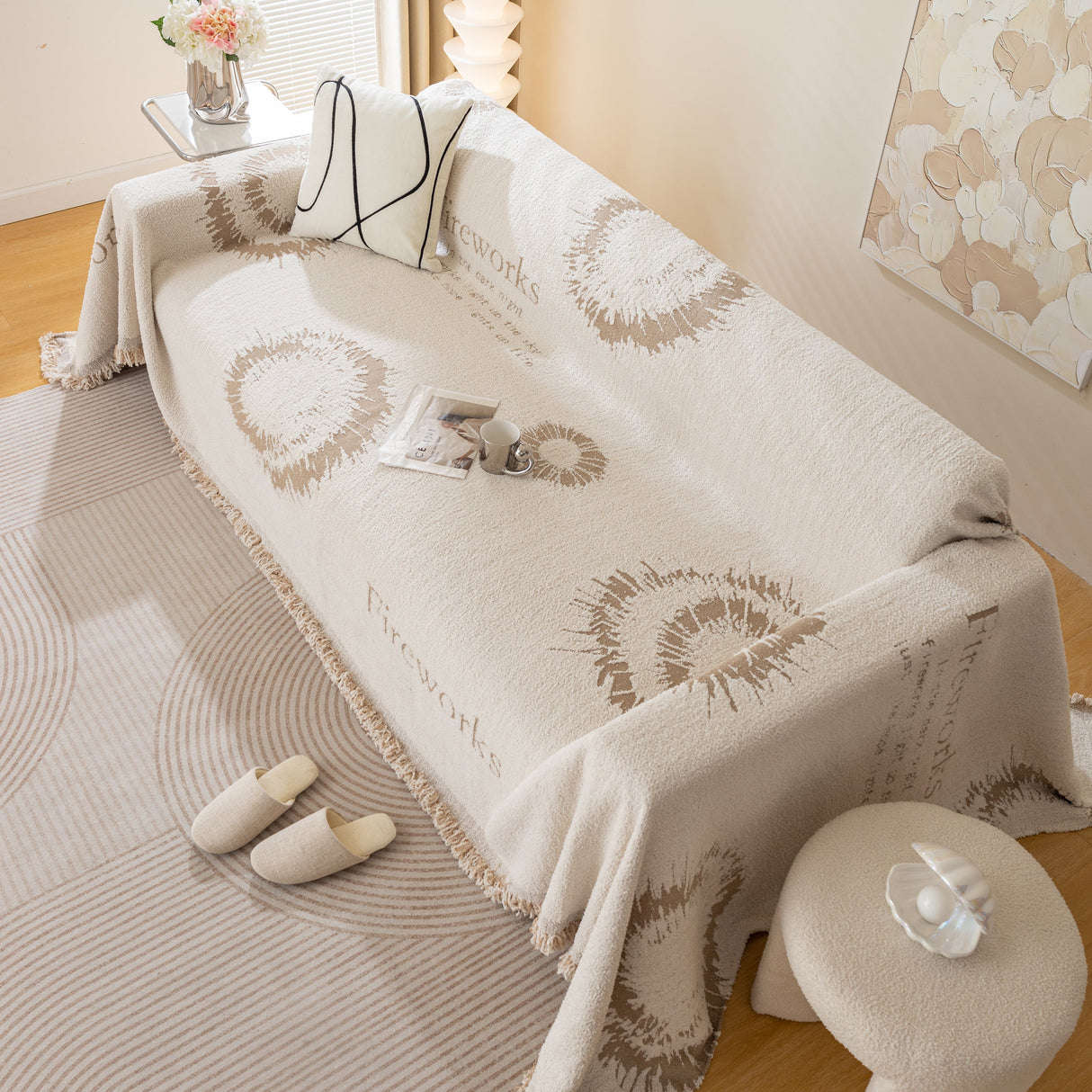 Fireworks Reversible Couch Cover Blankets Furniture Covers Washable Sectional Couch Covers