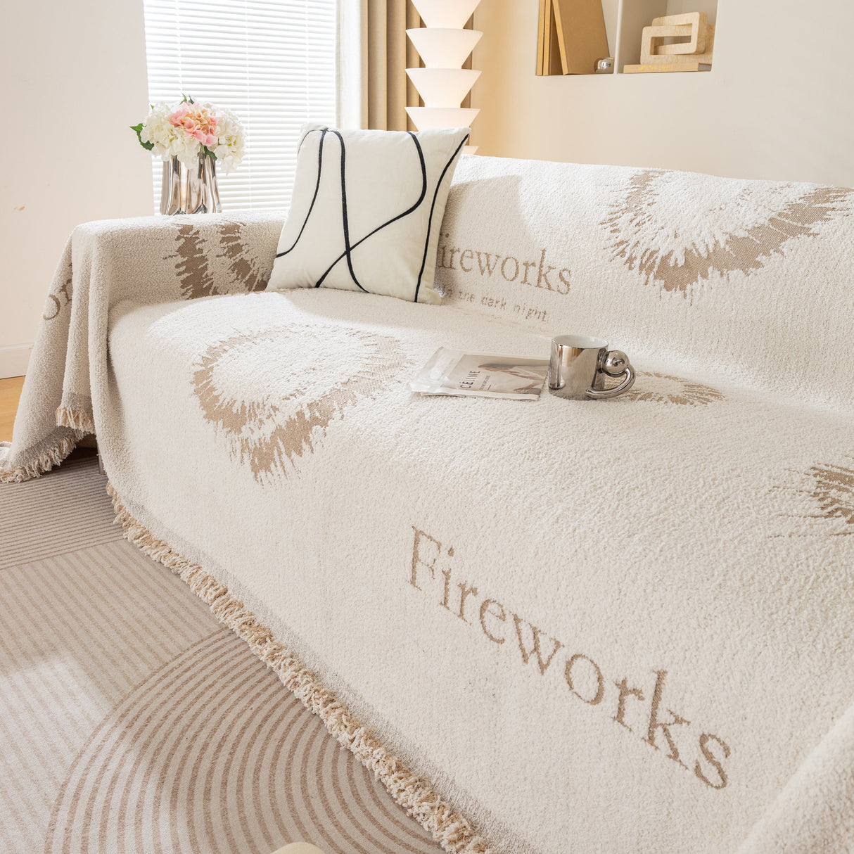 Fireworks Reversible Couch Cover Blankets Furniture Covers Washable Sectional Couch Covers