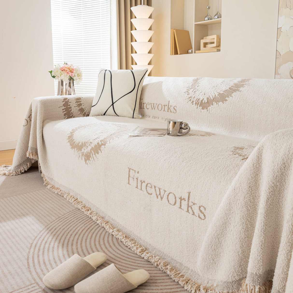 Fireworks Reversible Couch Cover Blankets Furniture Covers Washable Sectional Couch Covers