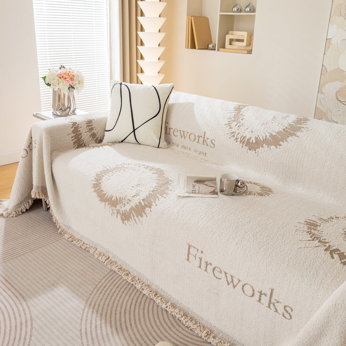 Fireworks Reversible Couch Cover Blankets Furniture Covers Washable Sectional Couch Covers