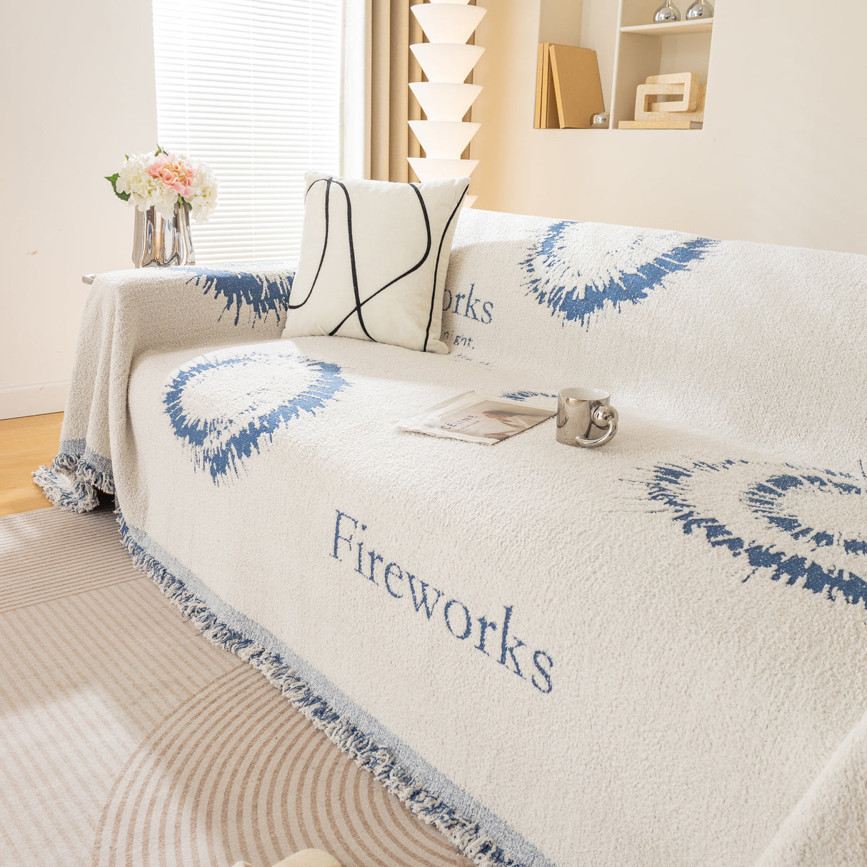 Fireworks Reversible Couch Cover Blankets Furniture Covers Washable Sectional Couch Covers