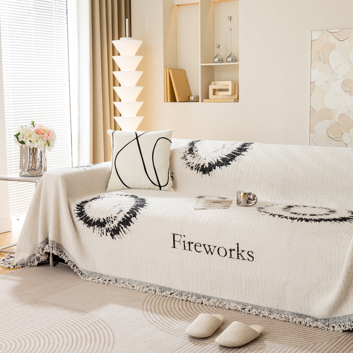 Fireworks Reversible Couch Cover Blankets Furniture Covers Washable Sectional Couch Covers