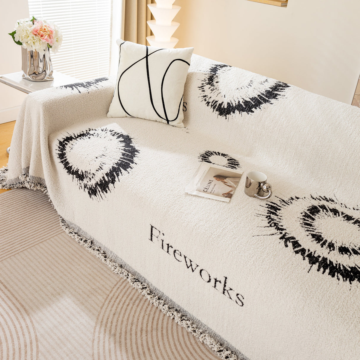 Fireworks Reversible Couch Cover Blankets Furniture Covers Washable Sectional Couch Covers