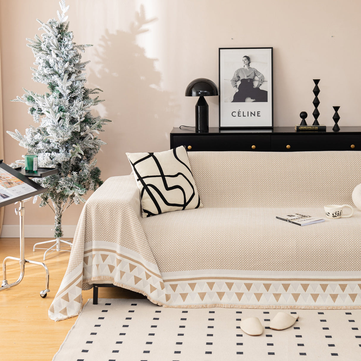 Chenille Jacquard Sofa Throw Blanket Cover Soft Polyester Weave Couch Throw Cover for Pets Dog Kids