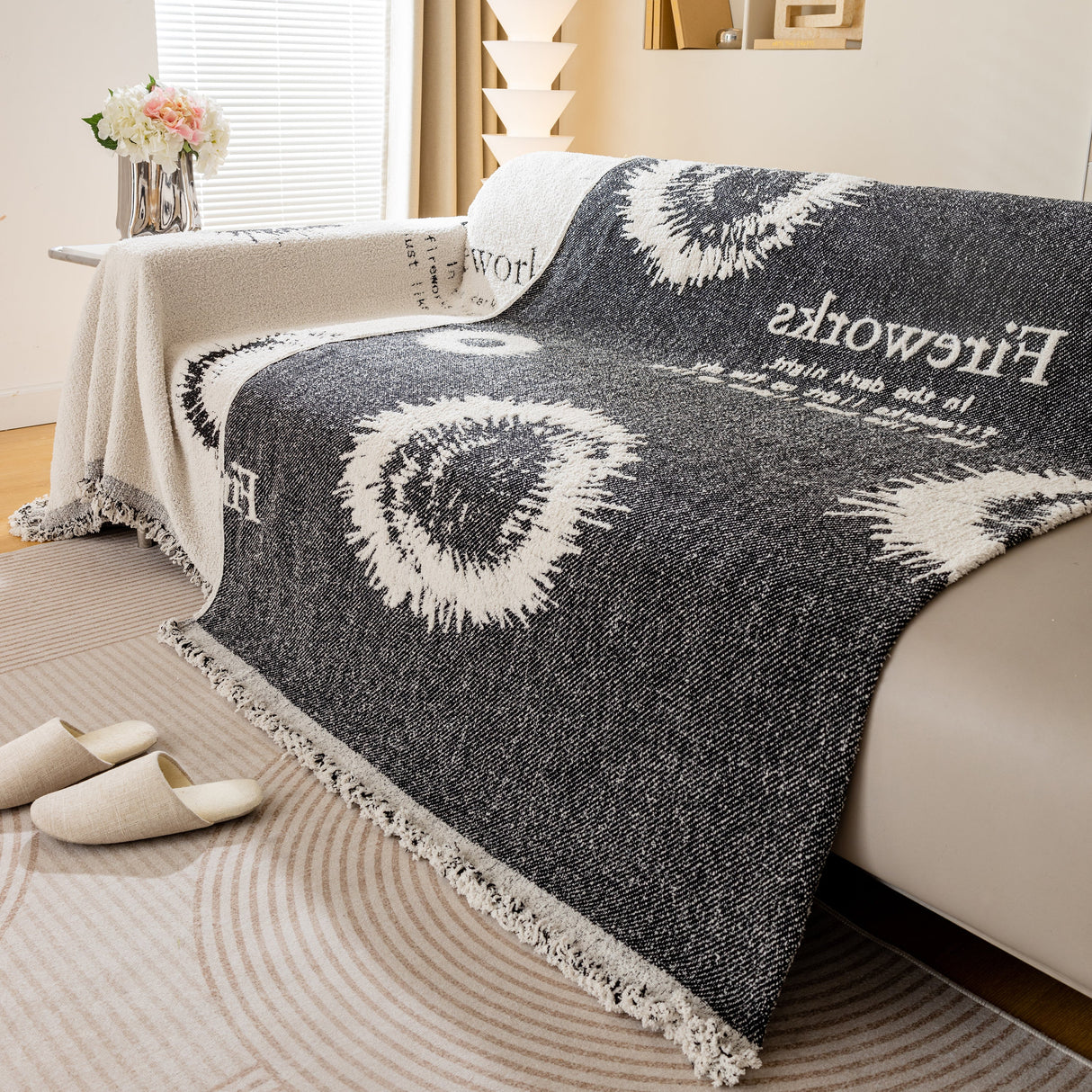 Fireworks Reversible Couch Cover Blankets Furniture Covers Washable Sectional Couch Covers