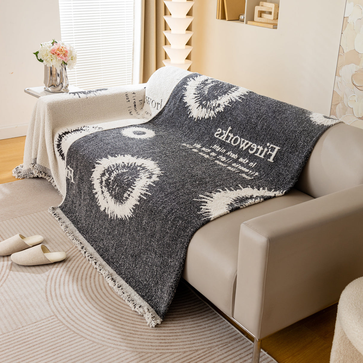 Fireworks Reversible Couch Cover Blankets Furniture Covers Washable Sectional Couch Covers