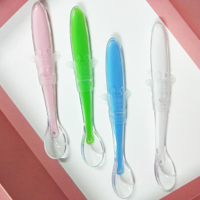 Baby Full Silicone Soft Training Spoon Children Tableware Perfect Gift For Parents Baby Boys Or Girls Unique Design