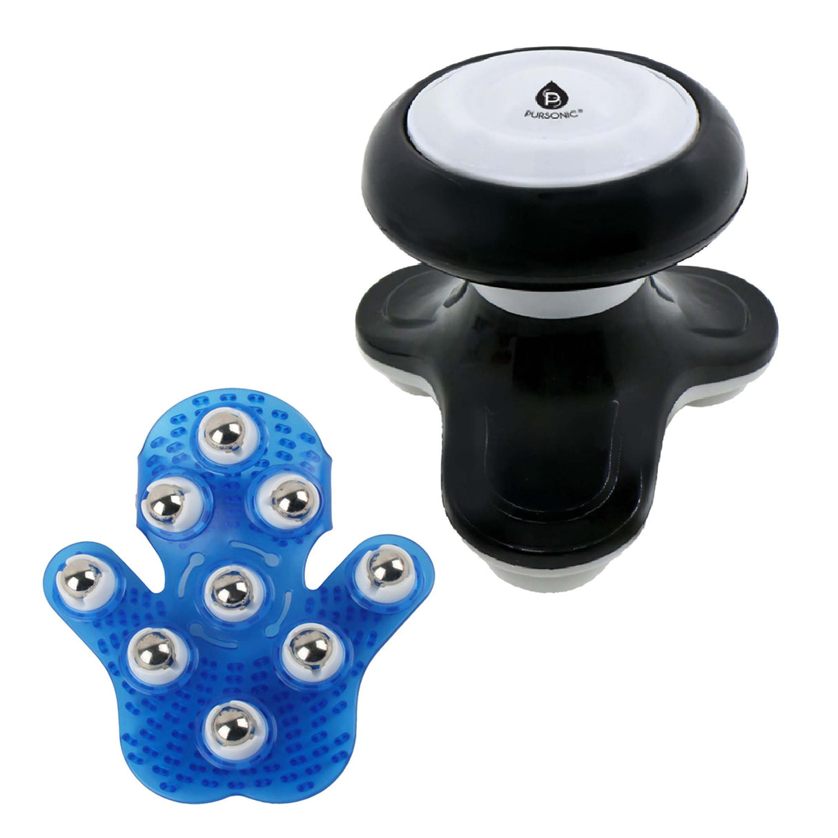 Pursonic Relaxation & Recovery Bundle: Palm-Shaped Massage Glove + Handheld Electric Sport Massager by Pursonic