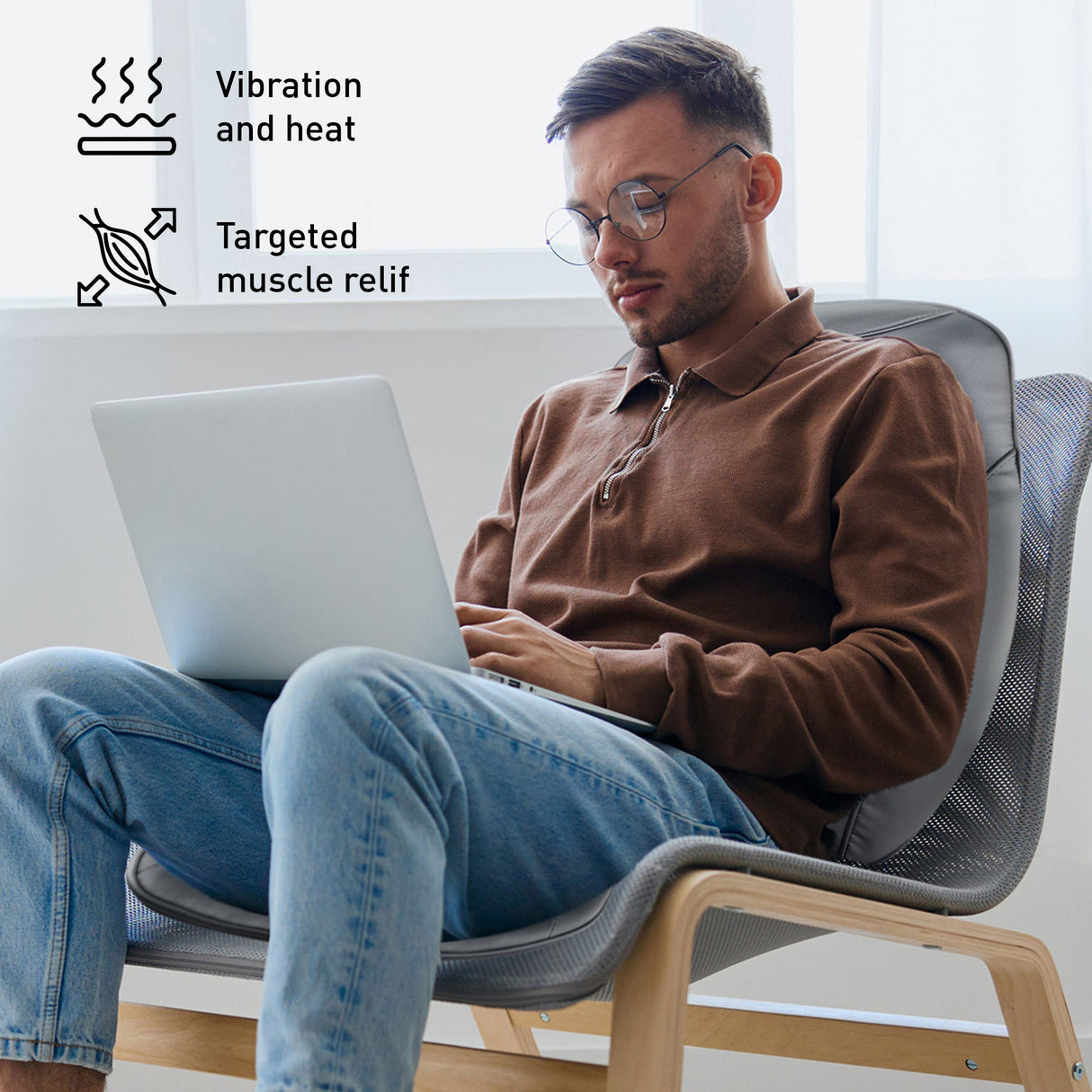 Pursonic Shiatsu Chair Massager with Heat & Vibration + Cushion Mat Bundle – Deep Muscle Relief for Home, Office, or Car by Pursonic