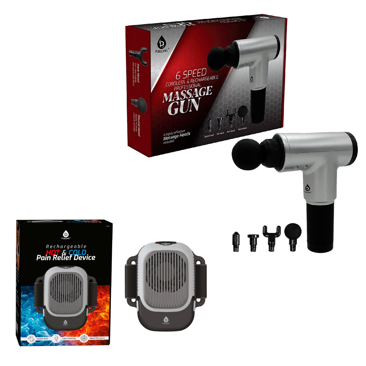 The Ultimate Muscle Recovery Duo: Hot & Cold Massager + Deep Tissue Massage Gun by Pursonic
