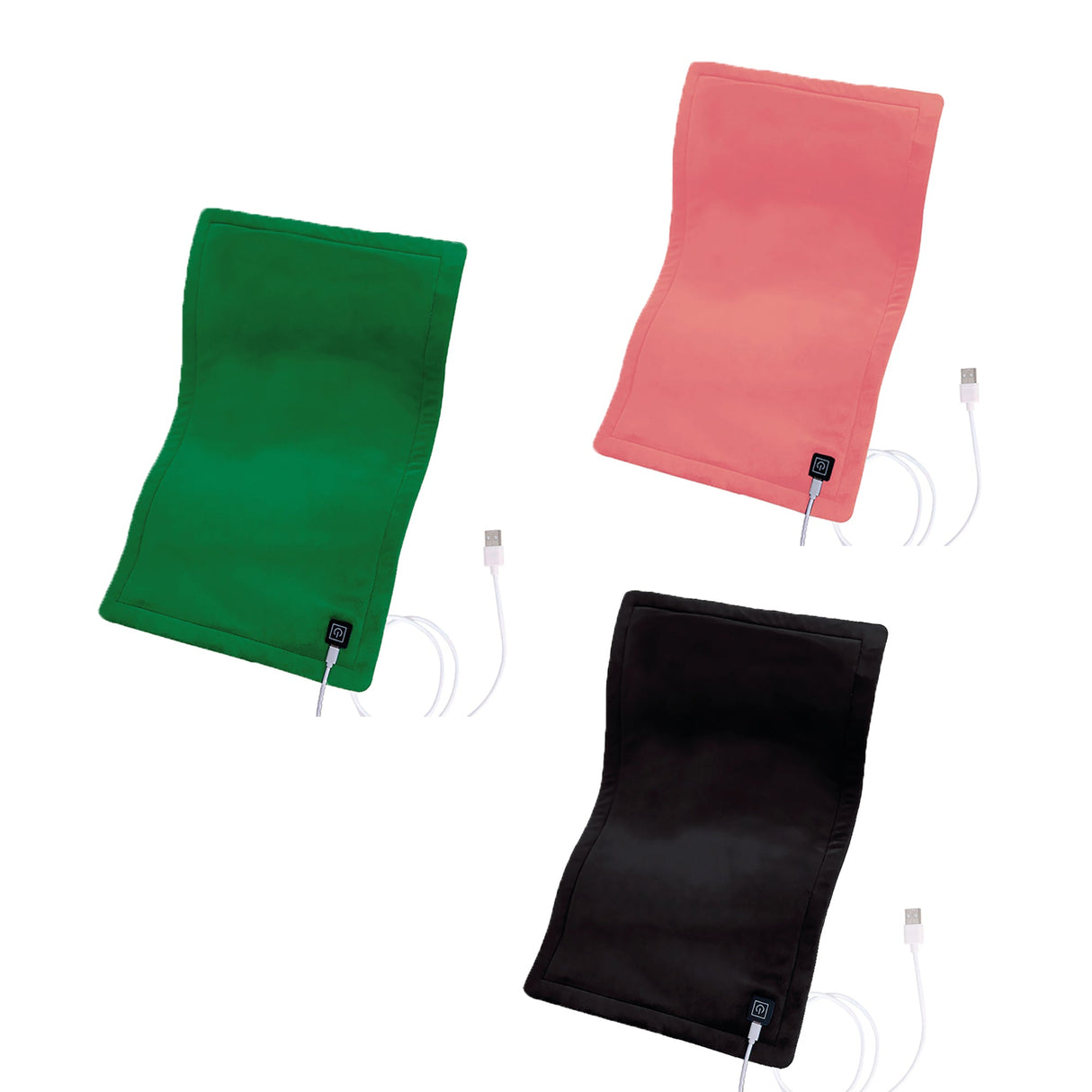 Pursonic Comfort Trio – Extra Large Electric Heating Pads (Green, Pink & Black) by Pursonic