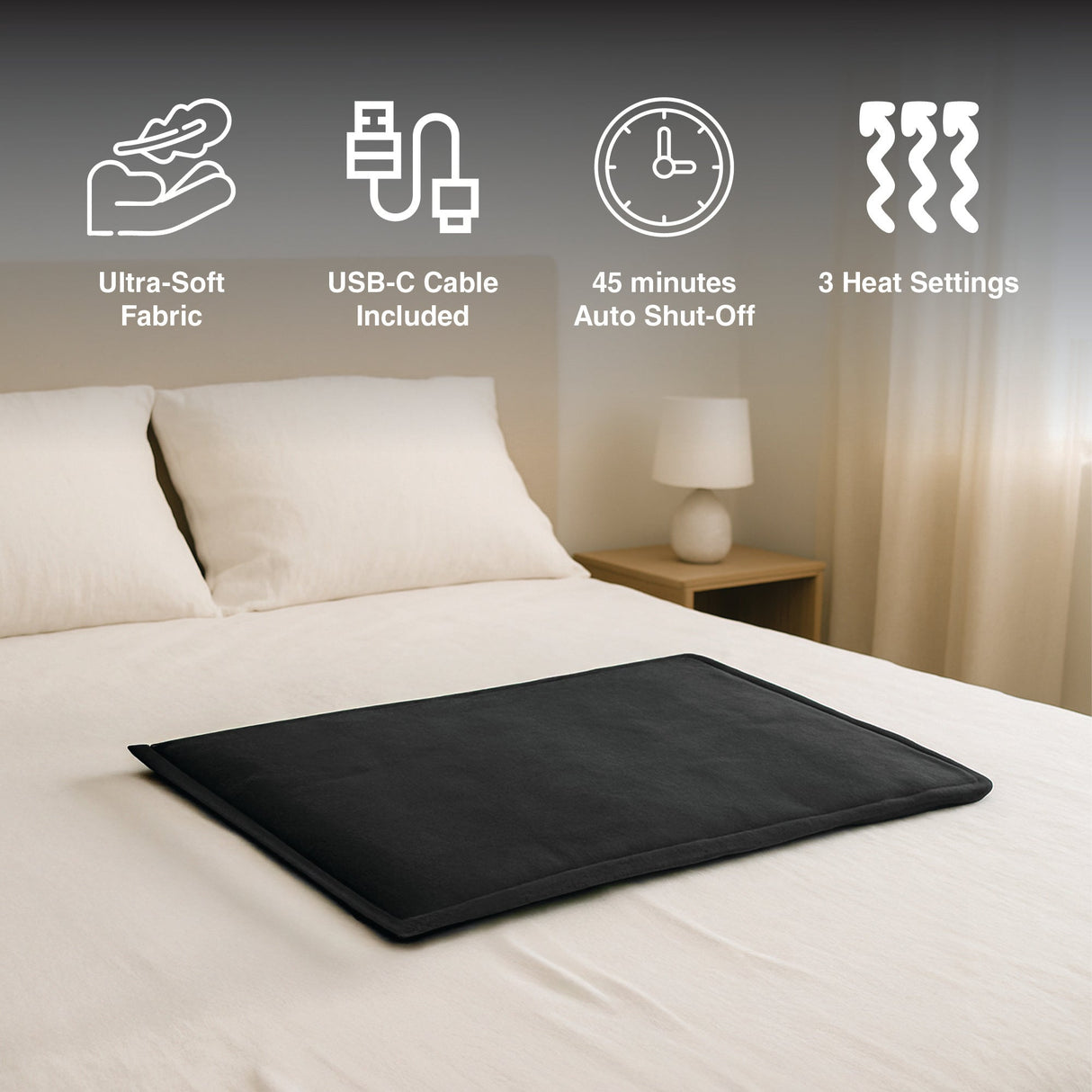 Pursonic Recovery & Relaxation Bundle – Extra Large Heating Pad + 3-Speed Massage Gun by Pursonic