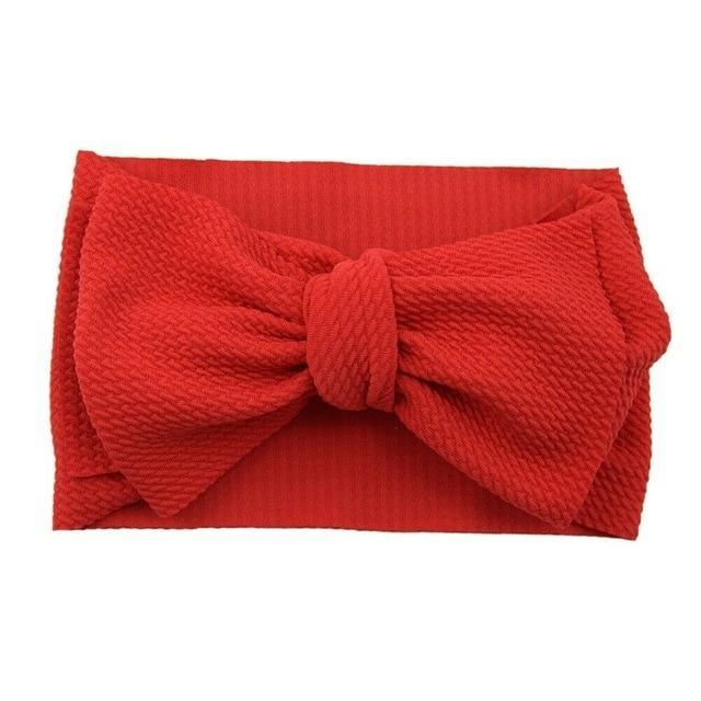 Fashion Trend Big Modern Baby Bow Accessories For Toddler Girls In Solid Bow Hairband Stretch Turban Knot Head Wrap Color for Kids