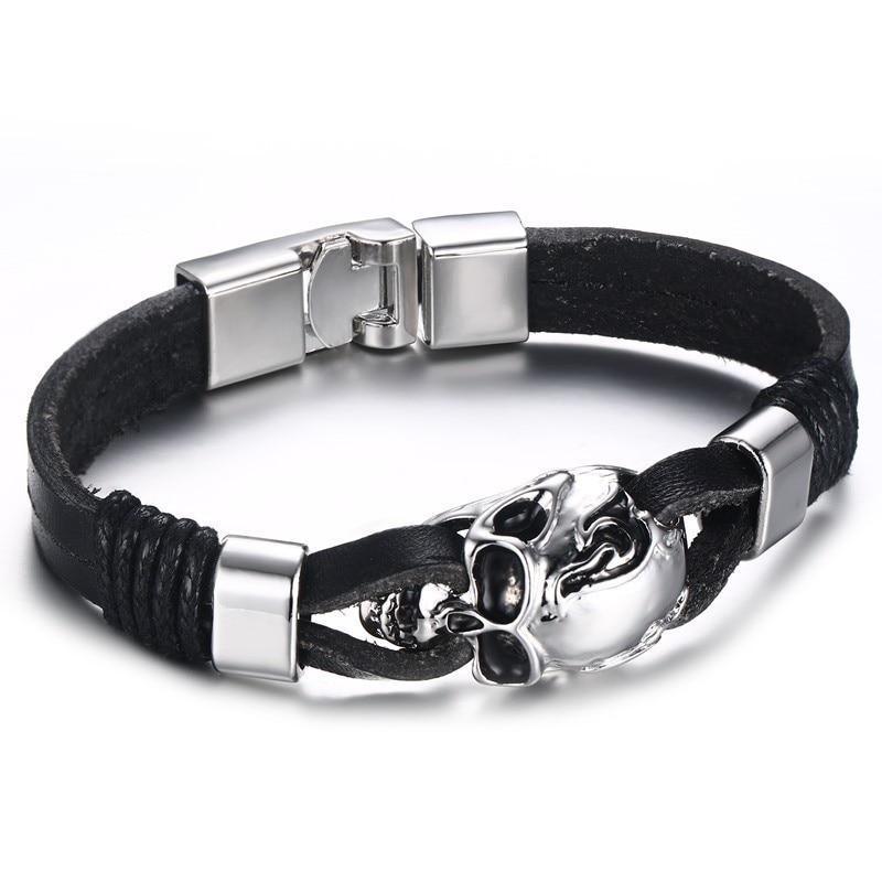 Lucky Vintage Men's Leather Bracelet Playing Cards Charm Multilayer Braided Men and Women Gift