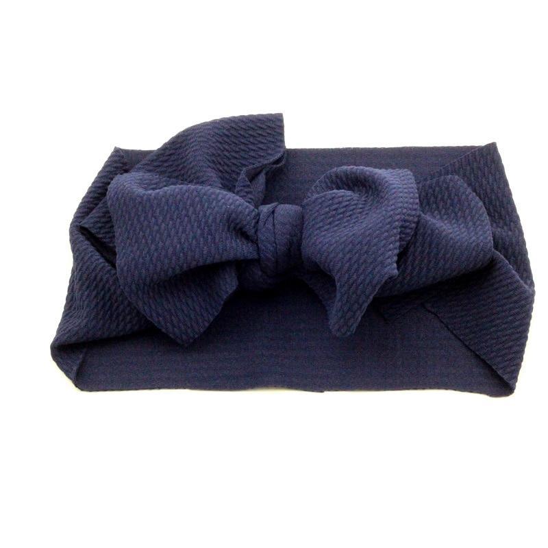 Adjustable Big Bow Headwrap Top Knot Headbands Over Sized Bow Hair Turban for Newborn Girl