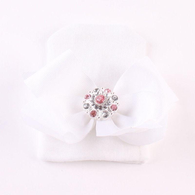 Cute Newest Newborn Baby Girl Comfy Bowknot Cap Elegant Beanie Design Fashionable Babies Hat