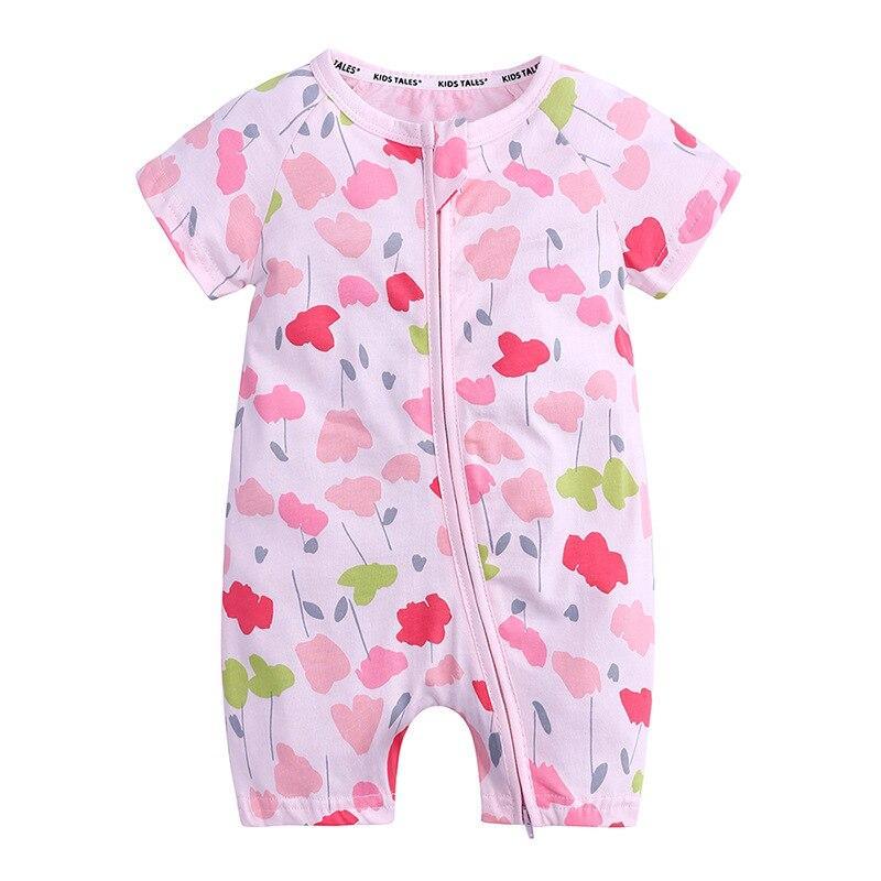Summer Newborn Fashion Boy and Girls Printed Flower Short-sleeved Romper / jumpsuit For Kids
