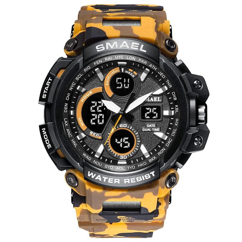 Red Modern Sport Waterproof 50M Men Watches With LED Digital Display In Military Armi Relogio Masculino Style
