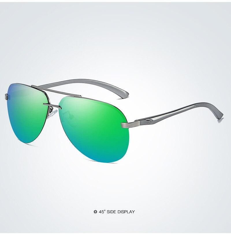 Luxury Aluminium Magnesium Men's Sports Driving Polarized Sunglasses With Stanless Steel Frame Ultra Light Men Glasses In Aviation Pilot Style With UV400 Protection