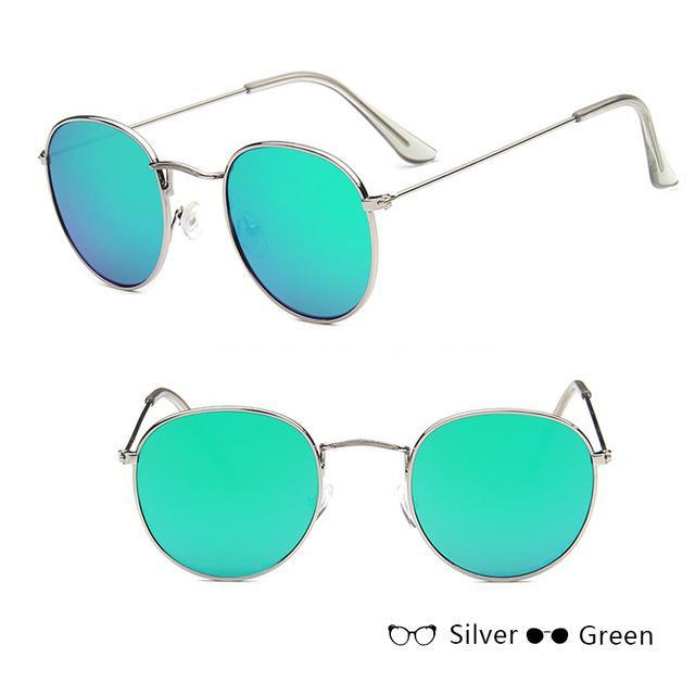 Leon Elegant Unisex Woman and Man Classic Round Sunglasses Designer Glasses Lady Round Luxury Retro Sunglasses With Vintage Mirror Oculos De Sol Gafas