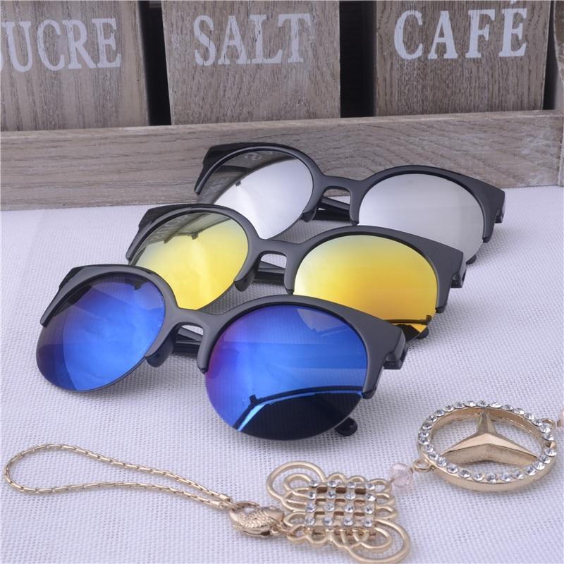 New Luxury Modern Fashion Retro Designer Super Round Circle Glasses With Cat Eye Women's Sunglasses With UV400 Protection