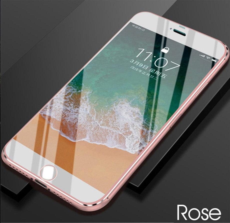 10D Curved Edge Aluminum Alloy Tempered Glass for iPhone X XS MAX 11 12 Pro Max mini 6 6S 7 8 Plus Full Cover Screen Protector Titanium Alloy Metal Edge Full Coverage Front Tempered Glass Screen Protector for iPhone