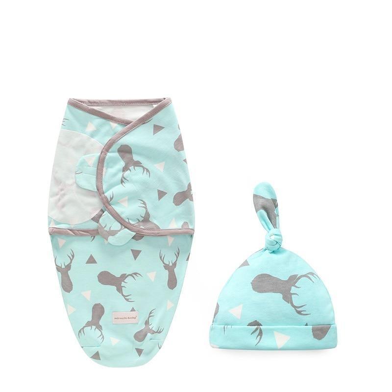 Baby Swaddle Blanket With Cap For Newborn Wrap Cotton Swaddling Bag Baby Envelope Sleep sack Blanket .