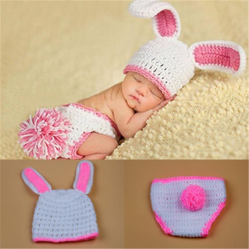 Knitting Baby Hat Newborn Photography Props Cute Children Pajamas Set For Girls And Boys