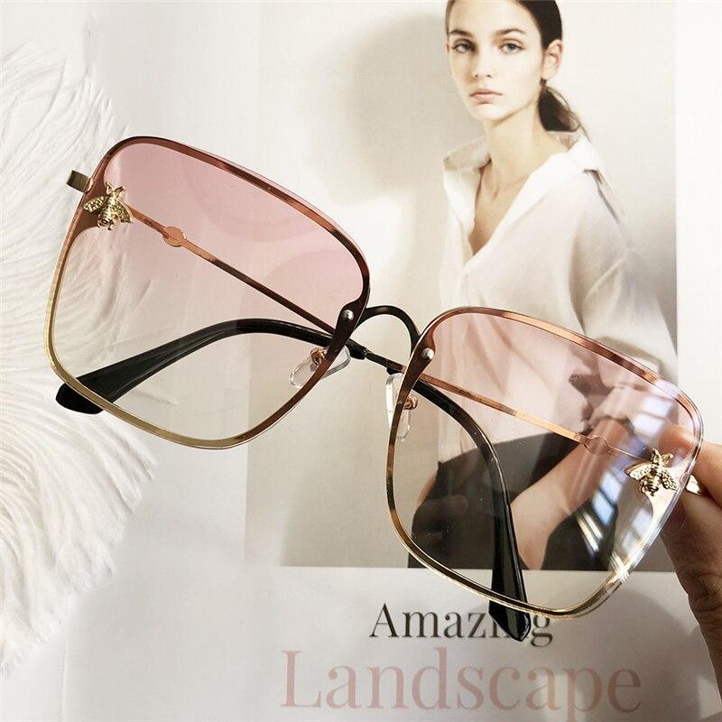 Popular brand Oversize Square Sunglasses For Women and Ladies Luxury Driving Superstar Designer Sunglasses With Shades and Gradient Glasses With UV400 Protection