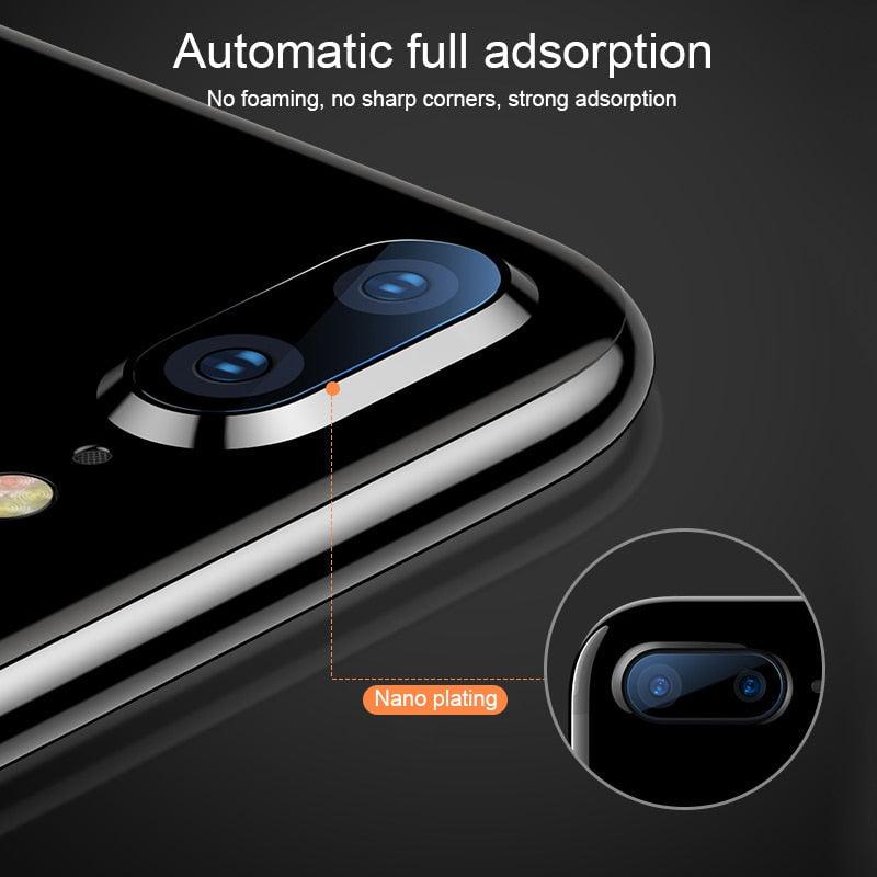 2pcs Camera Lens Protector Film For iPhone XS Max XR X glass on iPhone X 7 8 6 6S Plus 5 se Camera Lens Protector Ultra HD Back Camera Lens Tempered Glass Camera Cover Film for iPhone