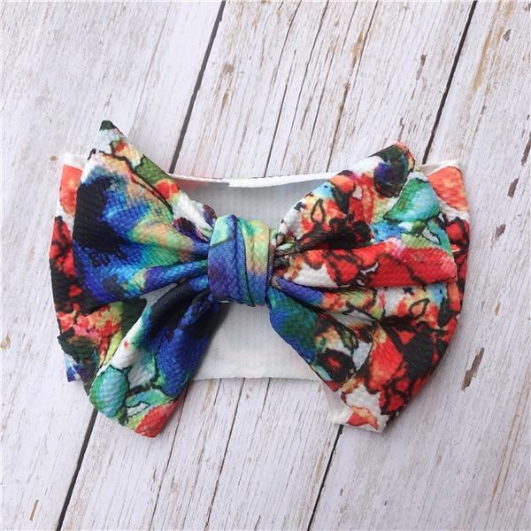 Infant Nylon Print Fabric Headband Baby Girl Headbands for Girls Bows Baby Turban Headwrap Newborn Hairband For Girls