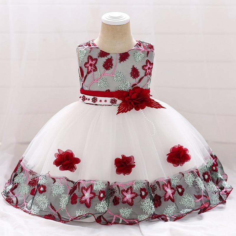 Luxury Elegant Handamde Girls Baby Dresses Lace Tulle Baptism Dresses for Party and Wedding Baby Clothing Dress
