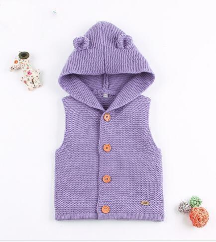 Winter Hooded Knitted Long Sleeve Sweaters For Newborn Babies