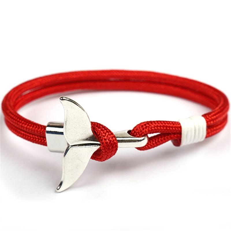 Fashion Whale Tail Bracelets For Men And Women Charm Survival Rope Chain Bracelet Male Wrap Metal Hooks