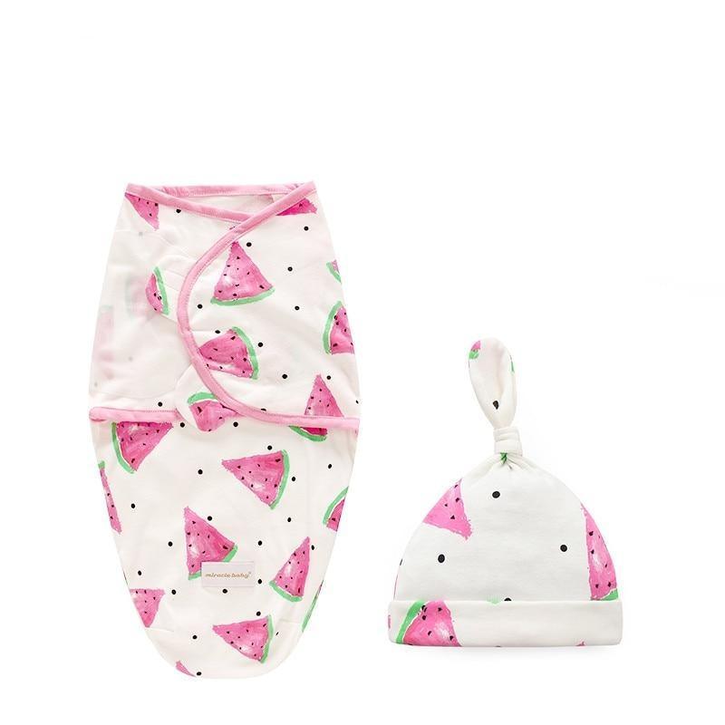 Baby Swaddle Blanket With Cap For Newborn Wrap Cotton Swaddling Bag Baby Envelope Sleep sack Blanket .