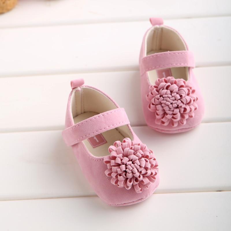 Candy Colors Newborn Baby Prewalker Princess Girl Crib Big Flower Soft Bottom Anti-slip Shoes Footwear Shoes