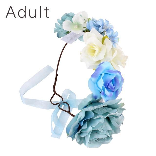 Luxury Handamde Mommy and Baby Flower Headband Large Flower Crown Mother Kids Flowers Headwear For Celebration
