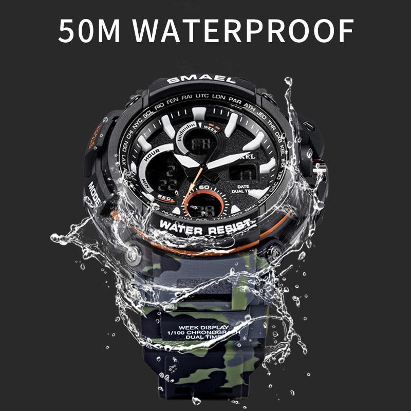 Army Green Modern Sport Waterproof 50M Men Watches With LED Digital Display In Military Armi Relogio Masculino Style