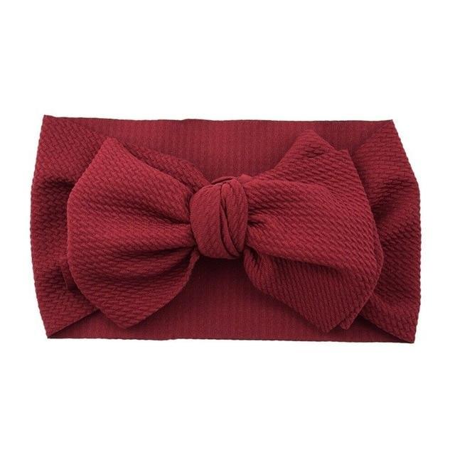 Fashion Trend Big Modern Baby Bow Accessories For Toddler Girls In Solid Bow Hairband Stretch Turban Knot Head Wrap Color for Kids