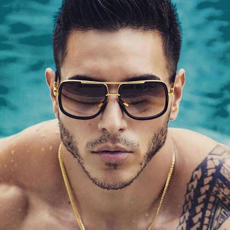 Classic Brand Luxury Square Gold Metal Frame Woman and Man Unisex Top Oversized Bog Frame Elegant Sunglasses For Summer Designer