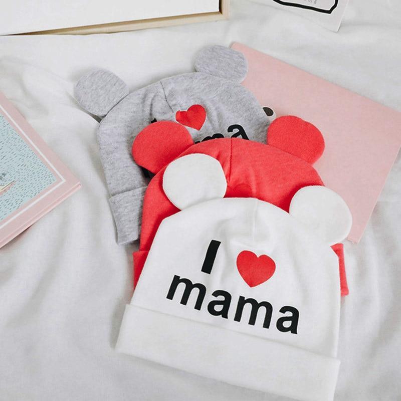 Trend New Baby Hats For Girls Cap Cute Ear Newborn Boys Girls Knitted Print Caps Beanies For Baby