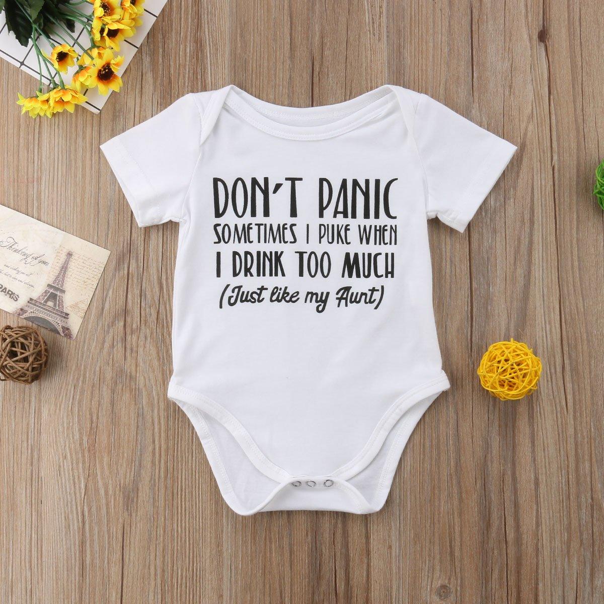 Newborn Infant Baby Boys Girls Funny Letter Cotton Romper Jumpsuit Clothes Outfits For Boys And Girls In Classic Modern Printed Design
