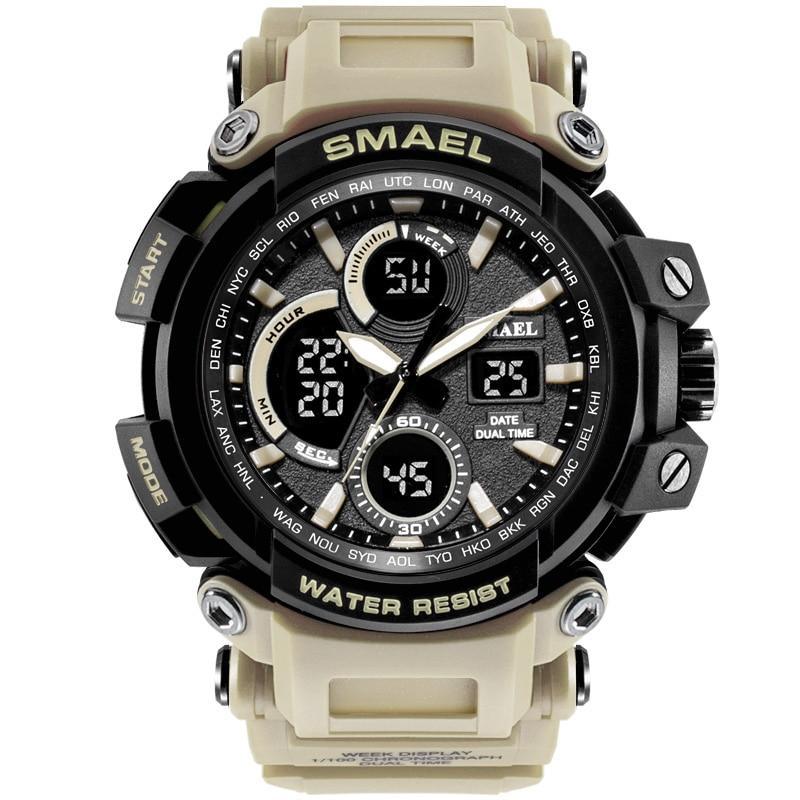 Orange Modern Sport Waterproof 50M Men Watches With LED Digital Display In Military Armi Relogio Masculino Style