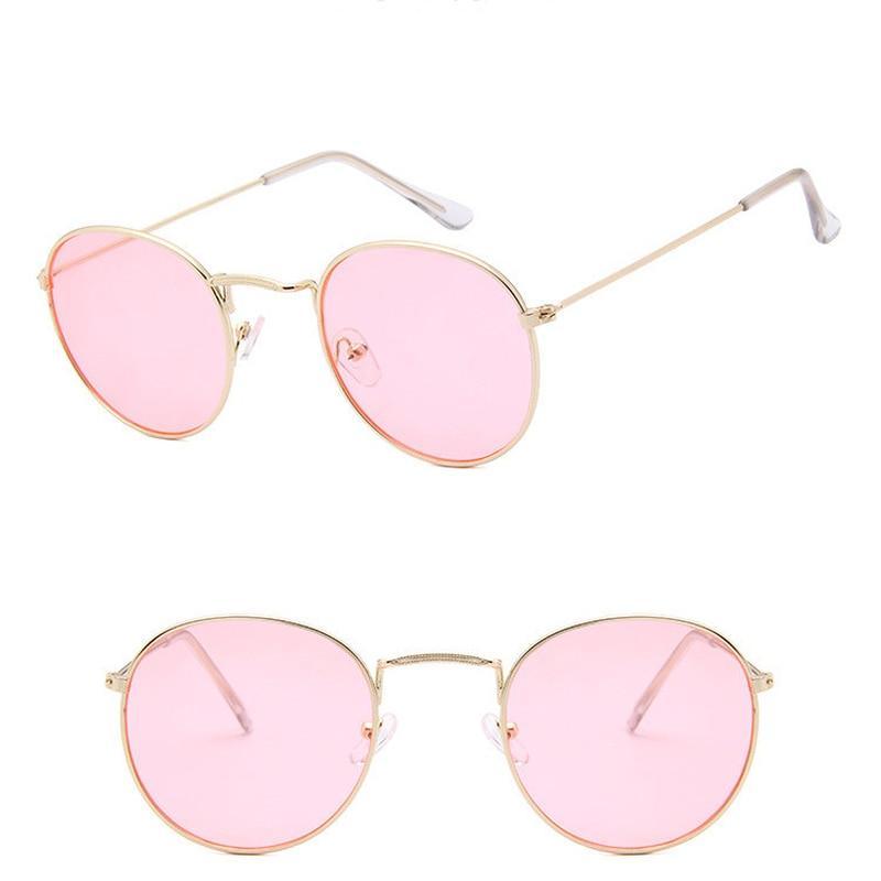 Leon Elegant Unisex Woman and Man Classic Round Sunglasses Designer Glasses Lady Round Luxury Retro Sunglasses With Vintage Mirror Oculos De Sol Gafas