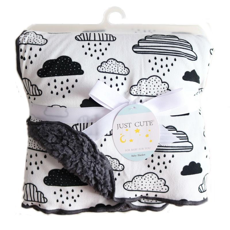 Baby Blankets New Layer Coral Fleece Infant Swaddle Wrap Owl Printed Newborn Baby Bedding Blanket
